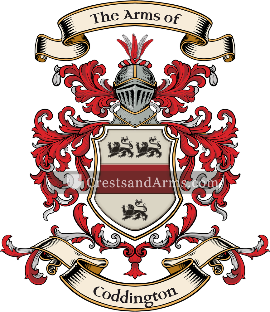 The Coddington coat of arms, drawn from the recorded blazon