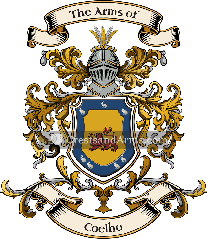 The Coelho coat of arms, drawn from the recorded blazon