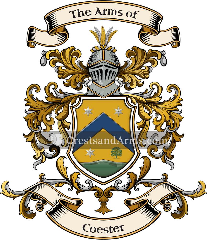 The Coester coat of arms, drawn from the recorded blazon