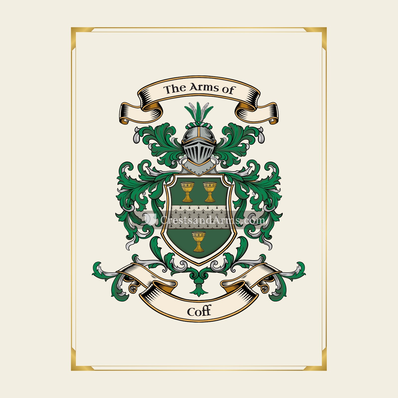 With gold border