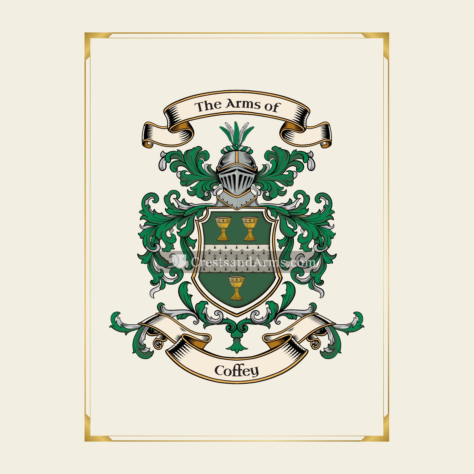 With gold border