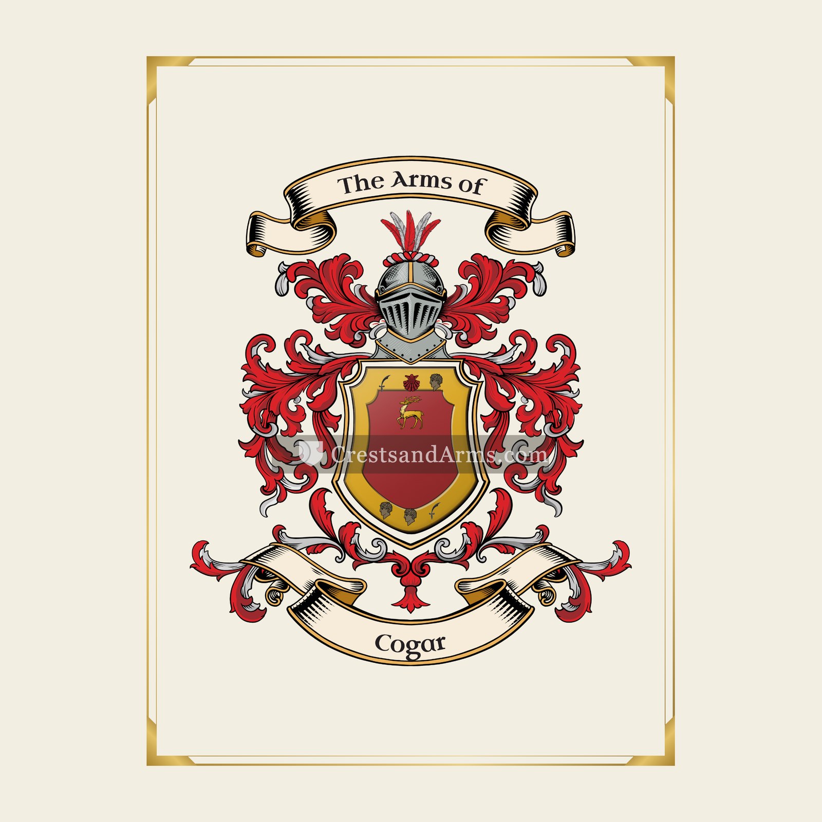 With gold border