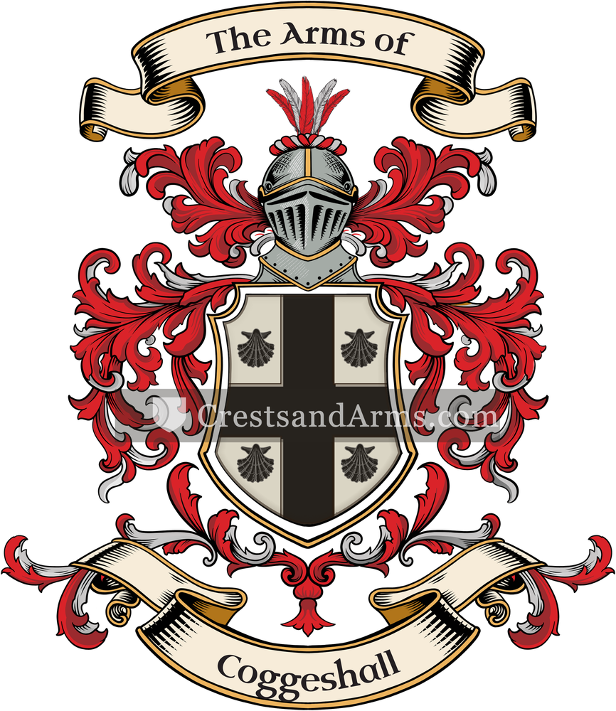 The Coggeshall coat of arms, drawn from the recorded blazon