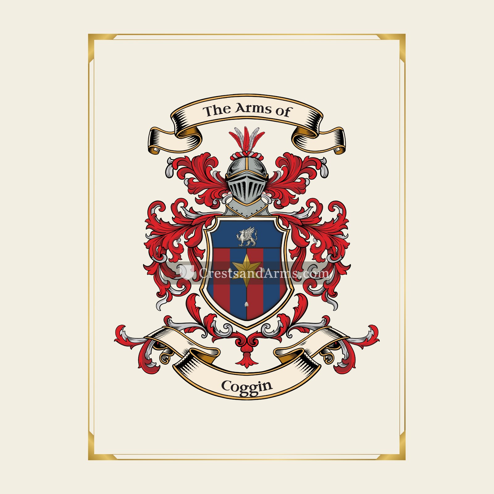 With gold border
