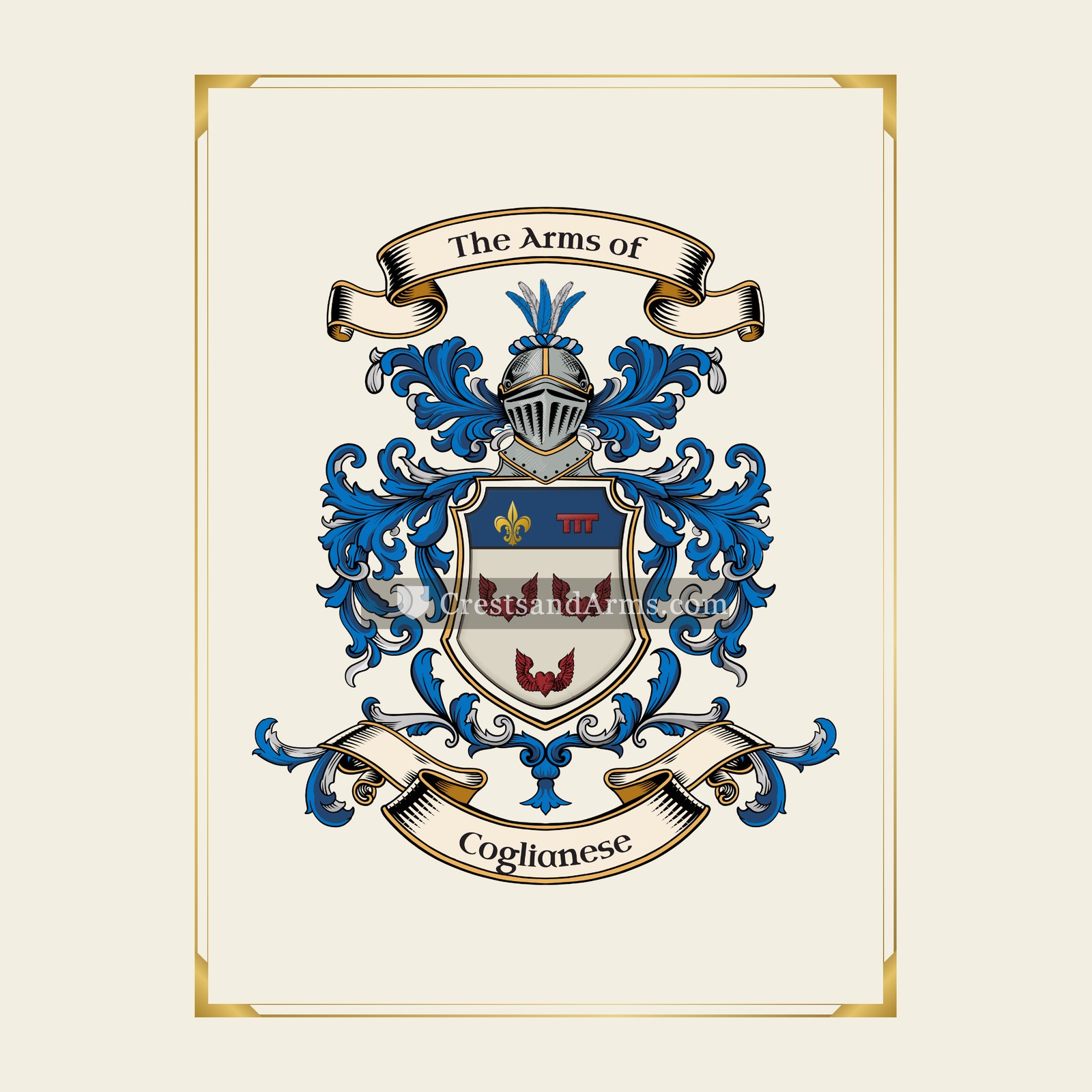 With gold border