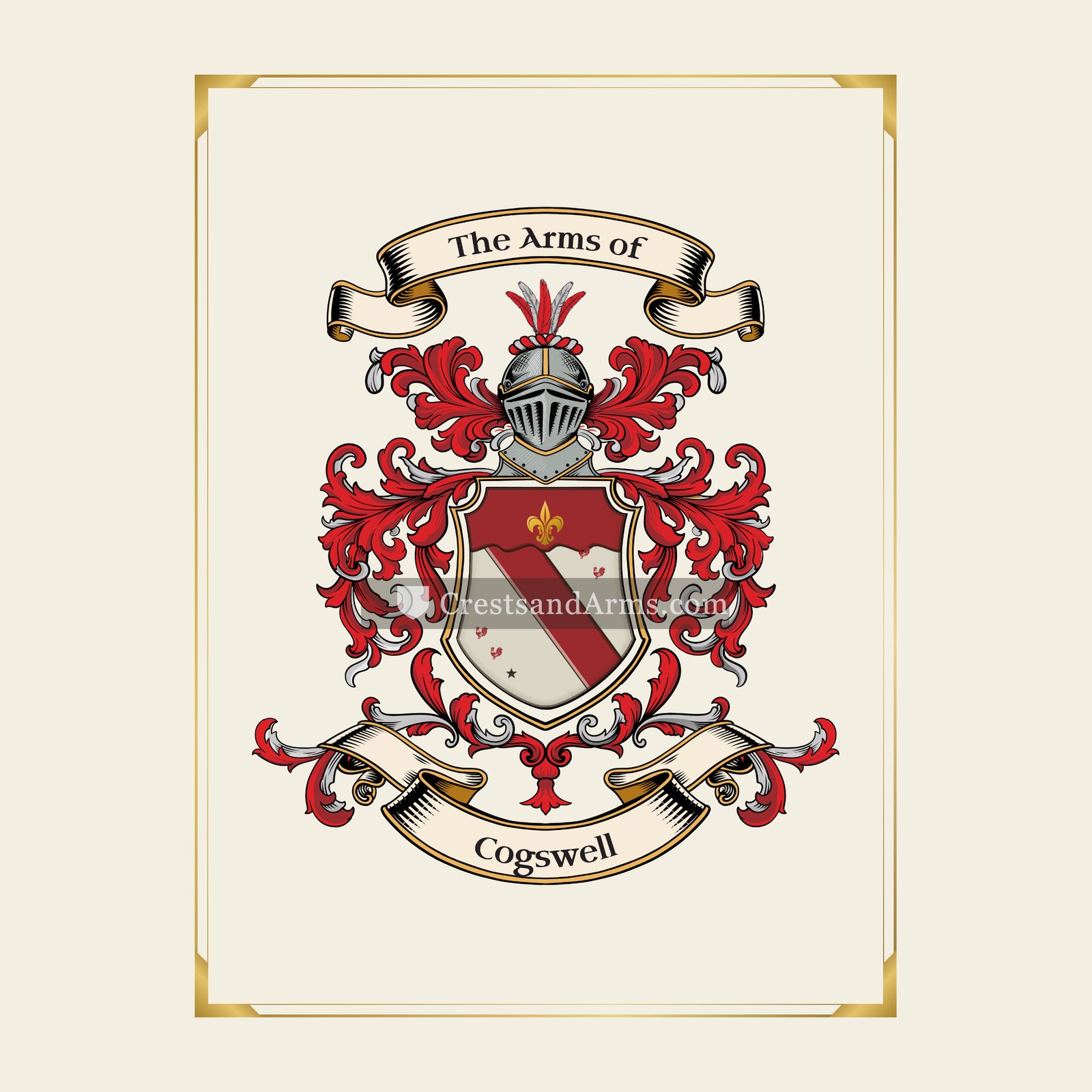 With gold border