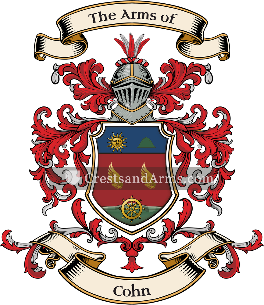 The Cohn coat of arms, drawn from the recorded blazon