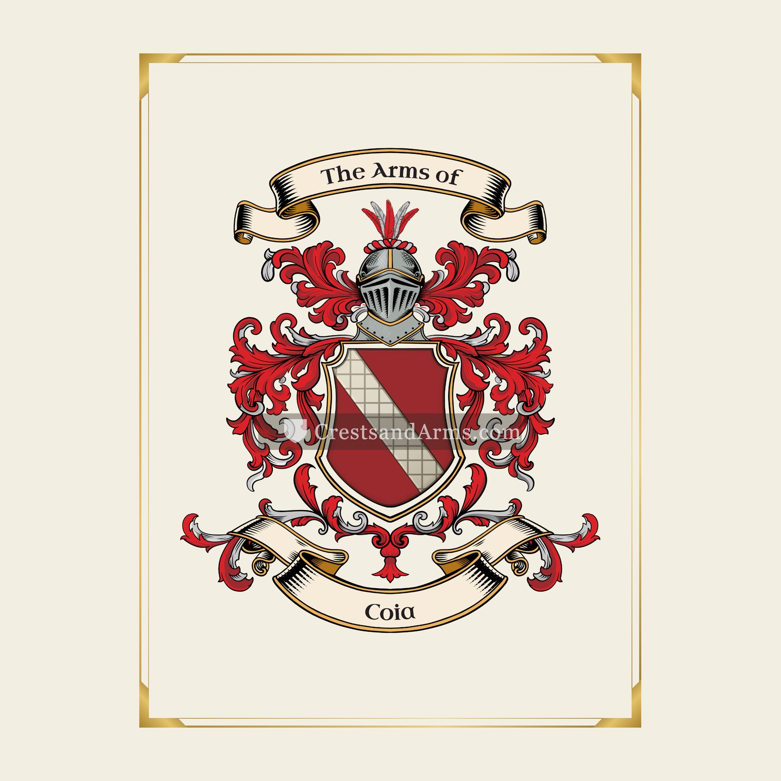 With gold border