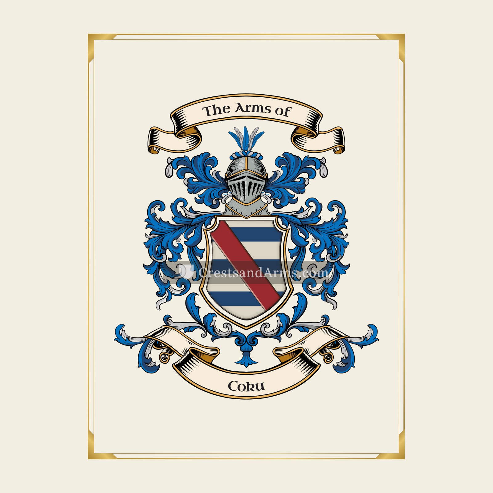 With gold border