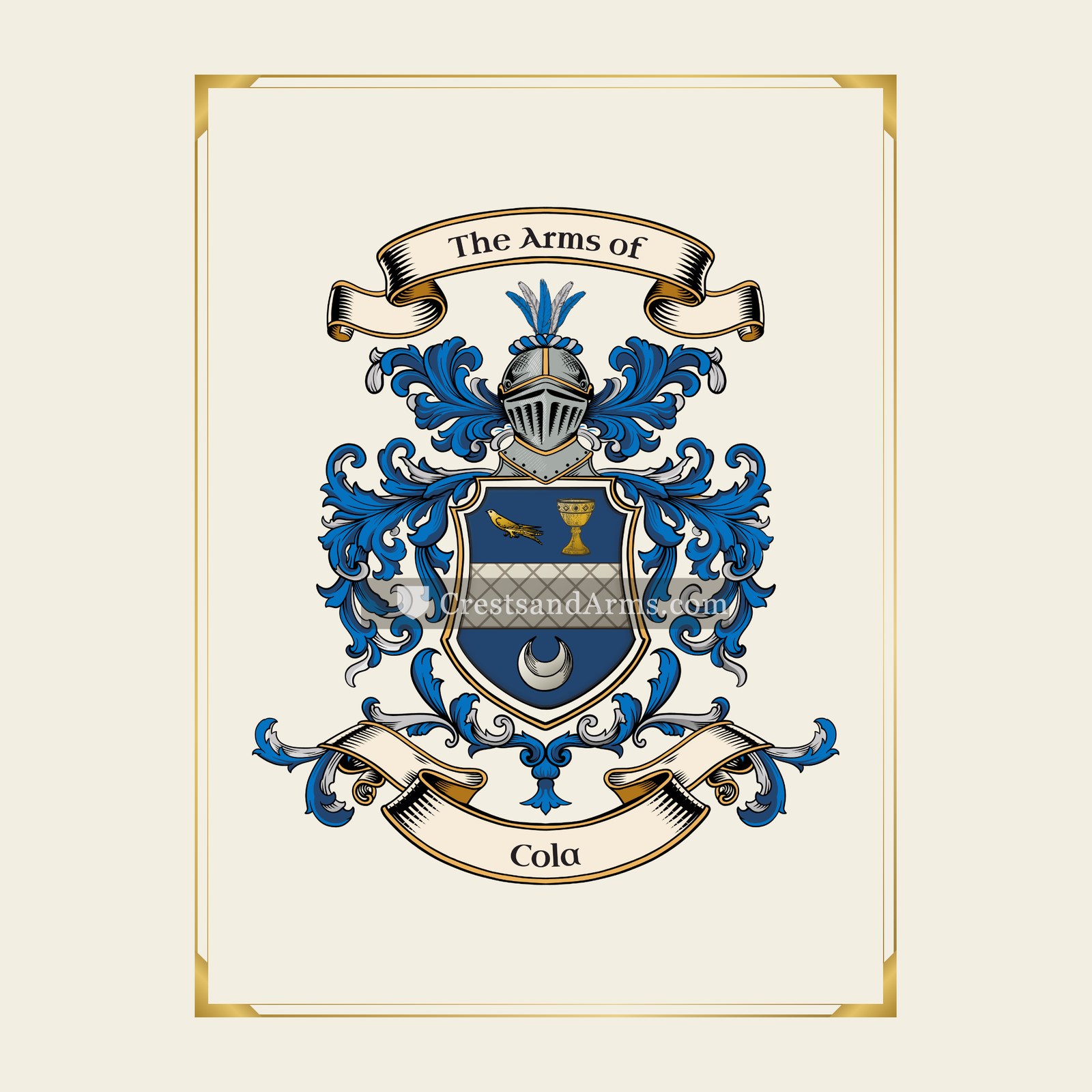 With gold border