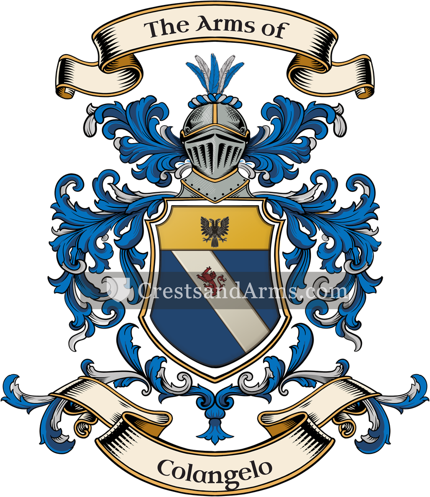 The Colangelo coat of arms, drawn from the recorded blazon