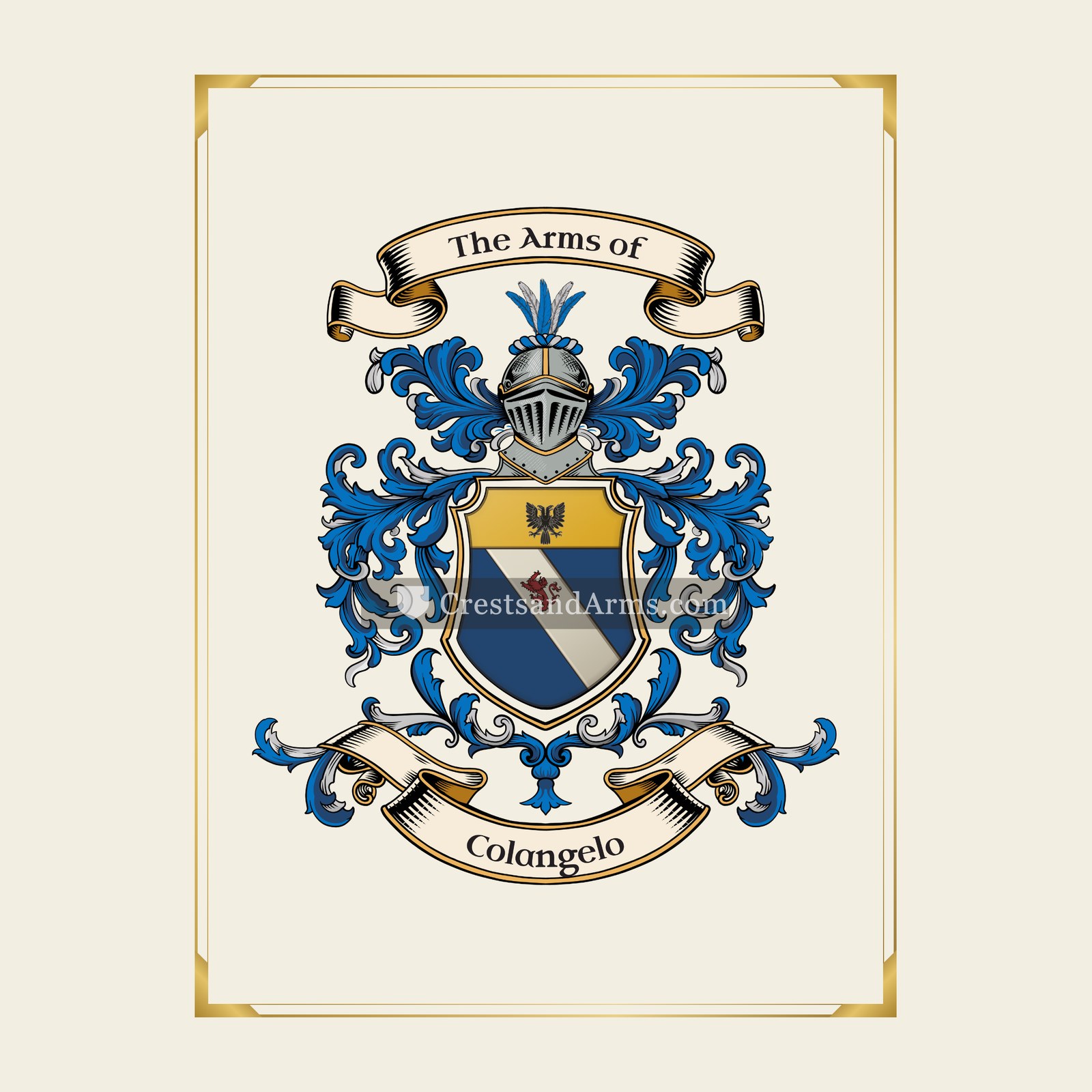 With gold border