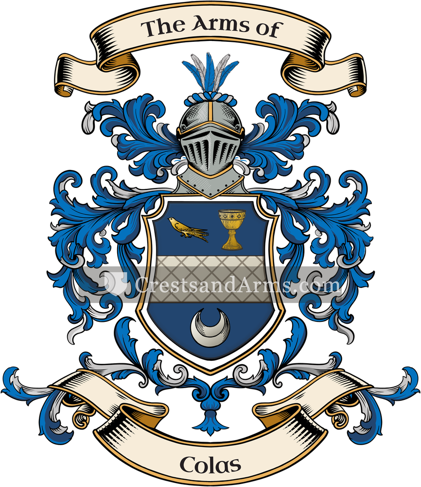 The Colas coat of arms, drawn from the recorded blazon