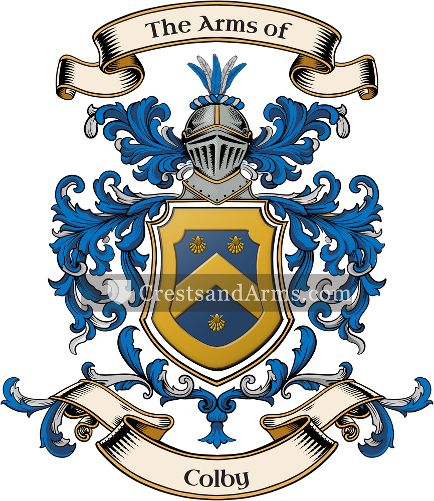 The Colby coat of arms, drawn from the recorded blazon