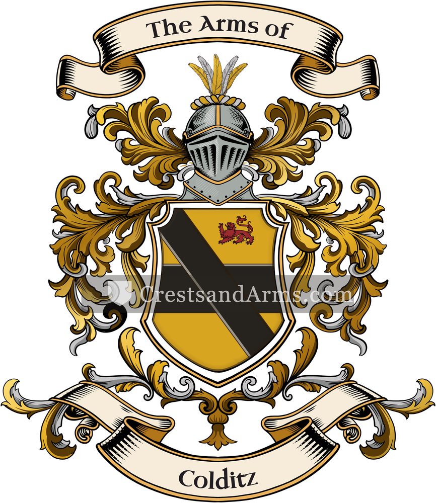 The Colditz coat of arms, drawn from the recorded blazon