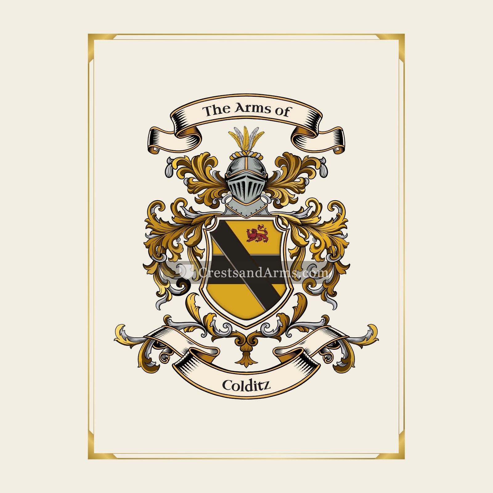 With gold border