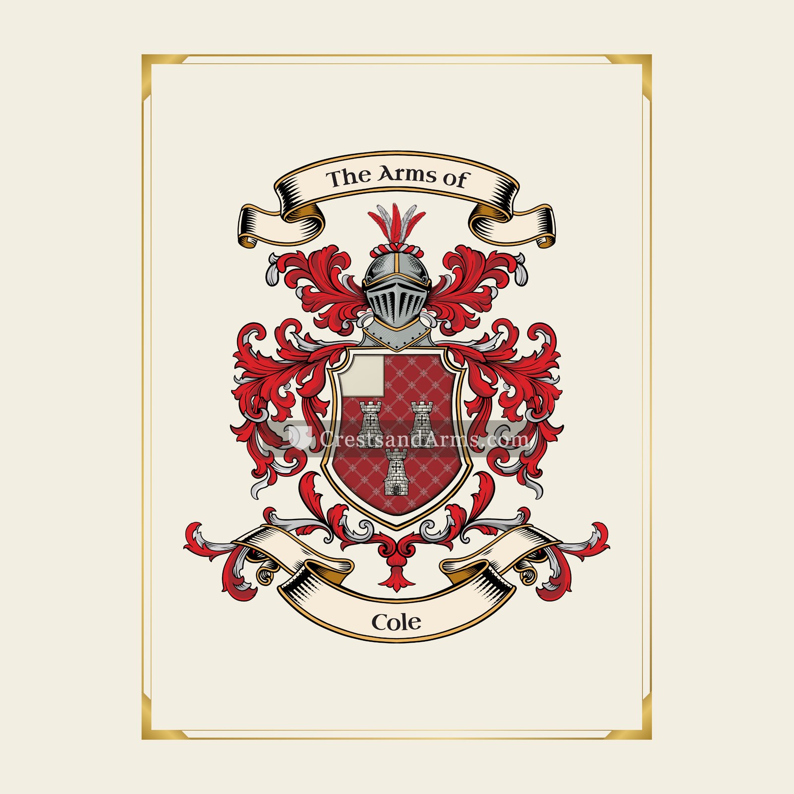With gold border