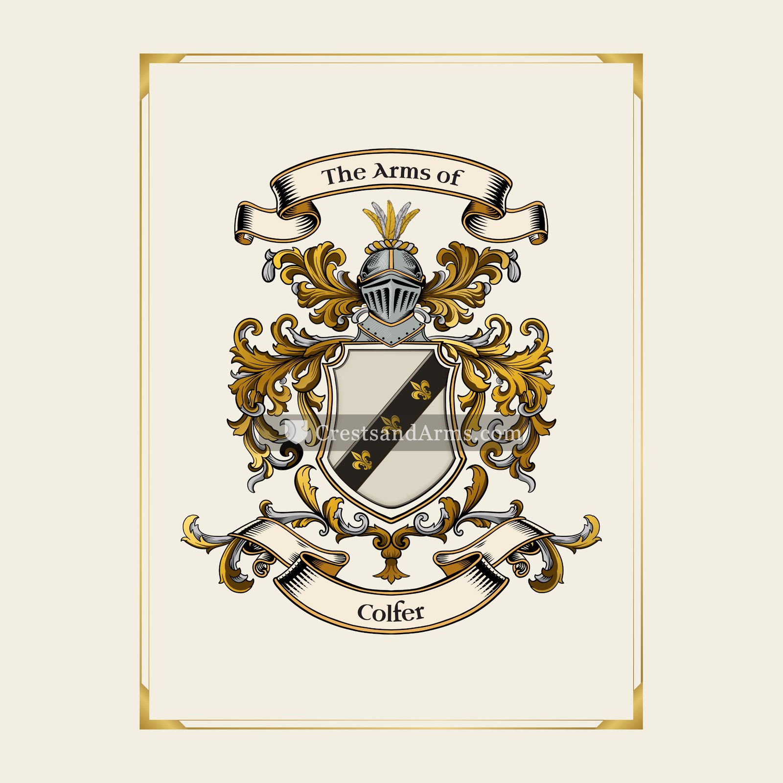 With gold border