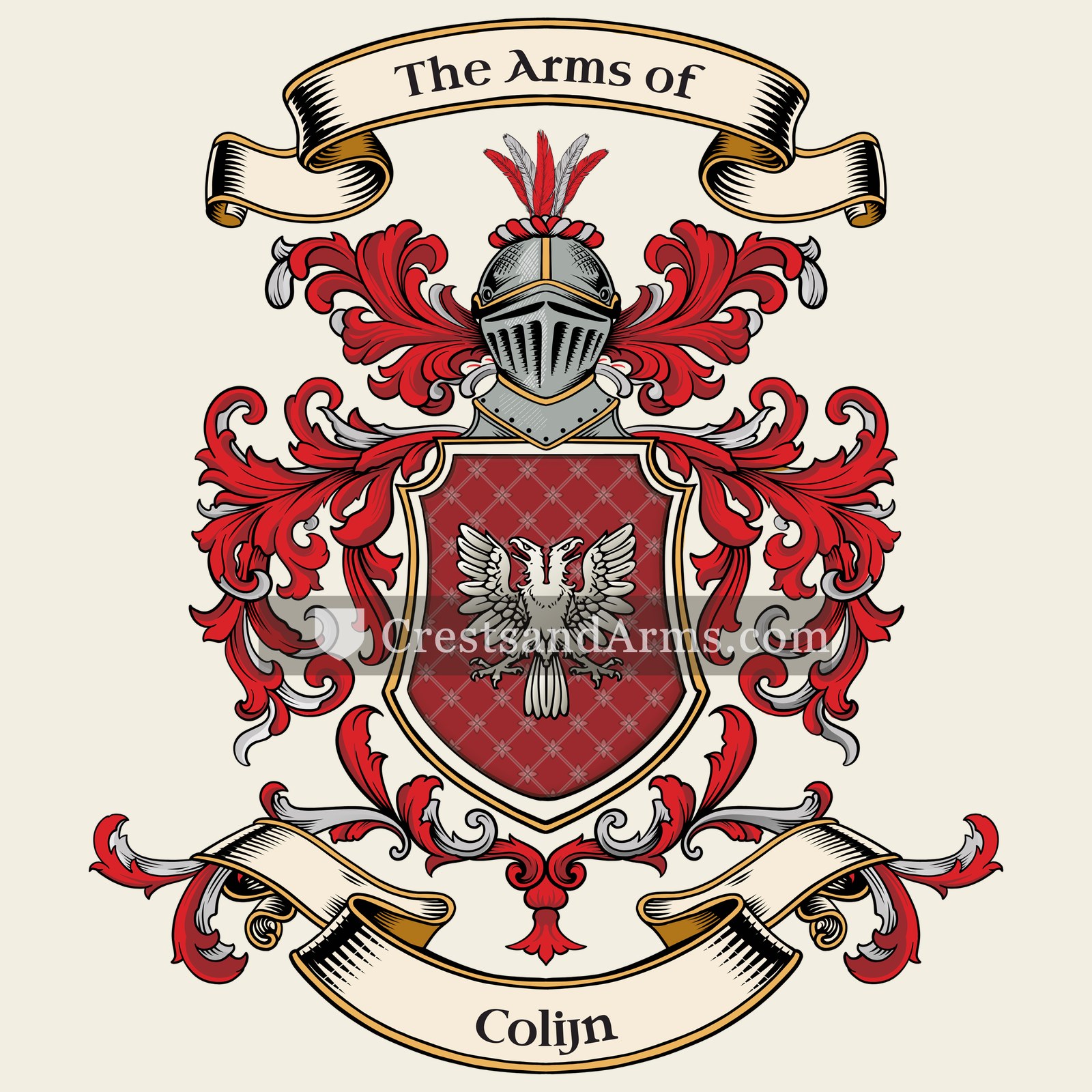 The Colijn coat of arms, drawn from the recorded blazon