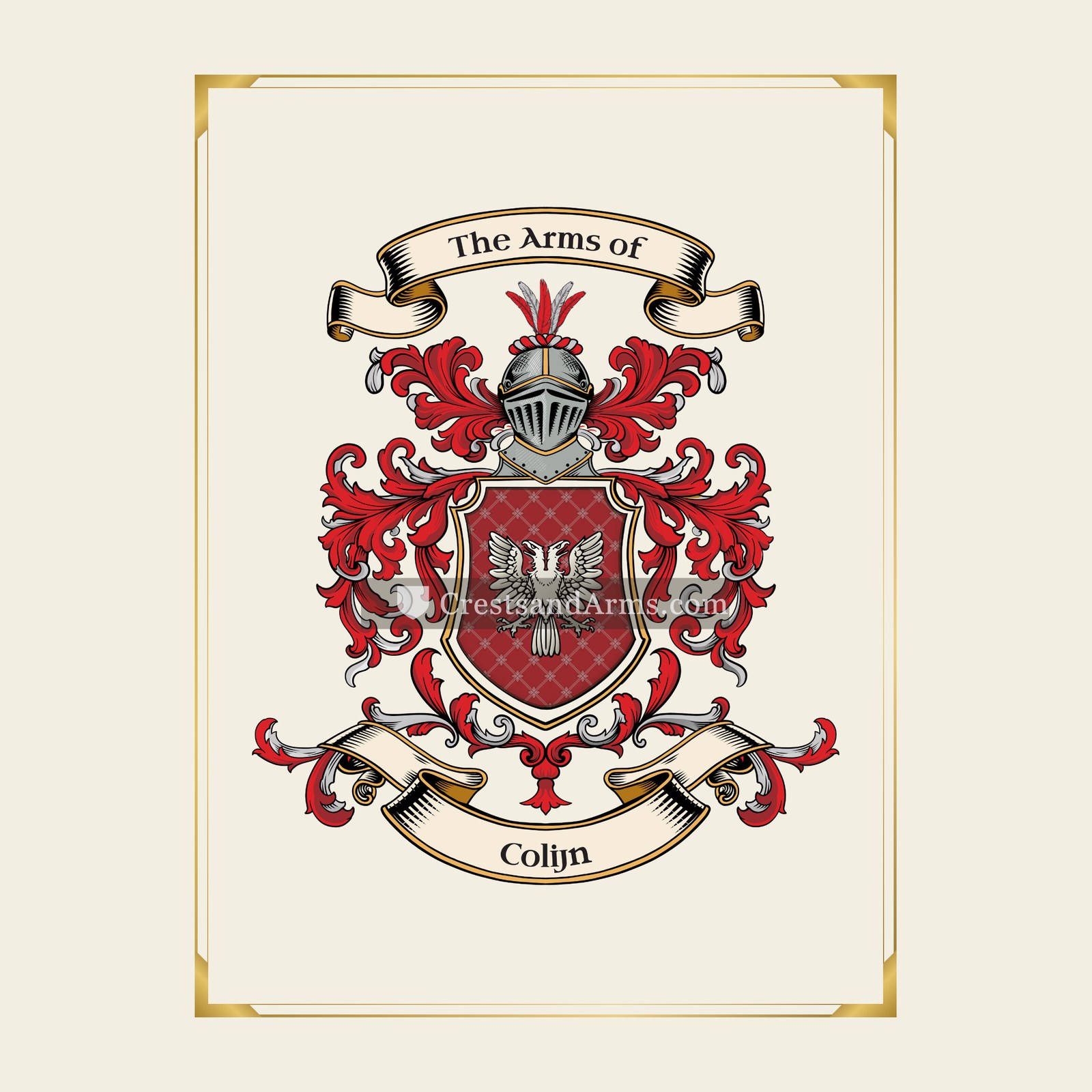 With gold border