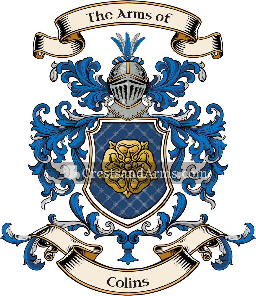 The Colins coat of arms, drawn from the recorded blazon