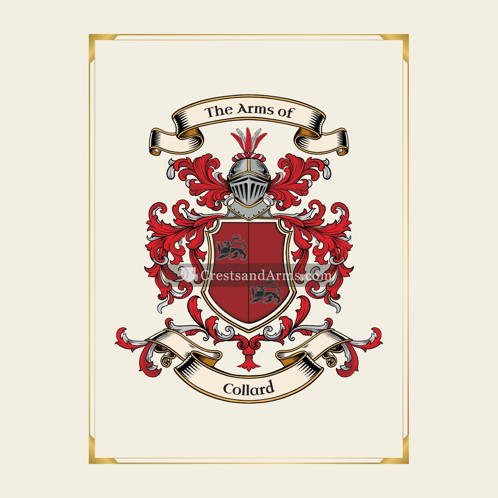 With gold border