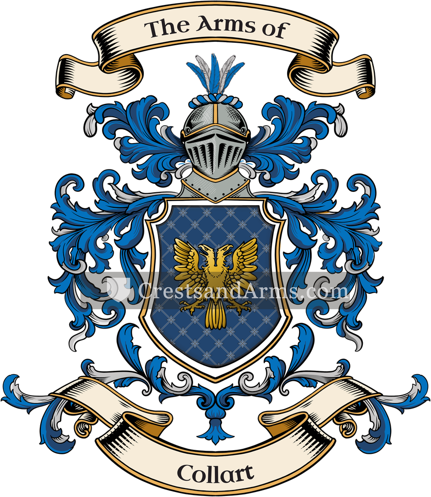 The Collart coat of arms, drawn from the recorded blazon