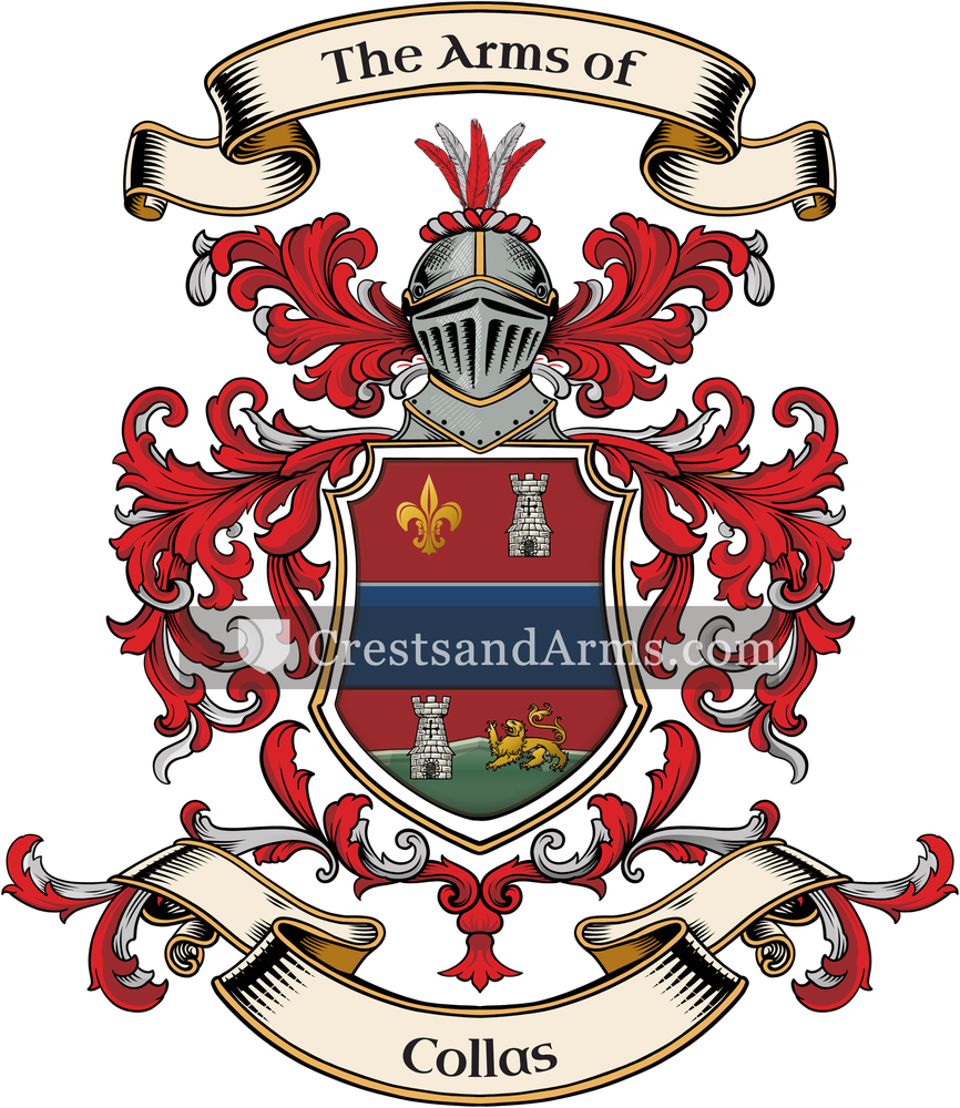 The Collas coat of arms, drawn from the recorded blazon