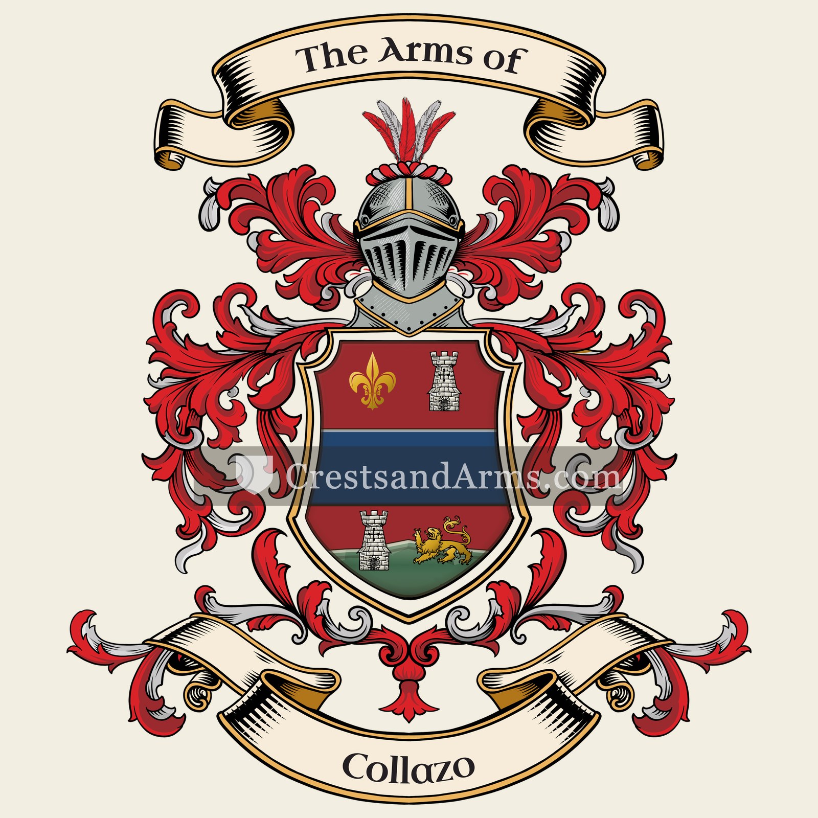 The Collazo coat of arms, drawn from the recorded blazon