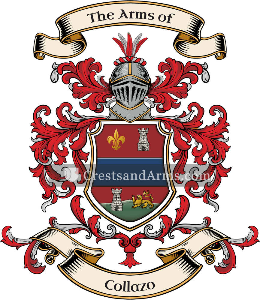 The Collazo coat of arms, drawn from the recorded blazon