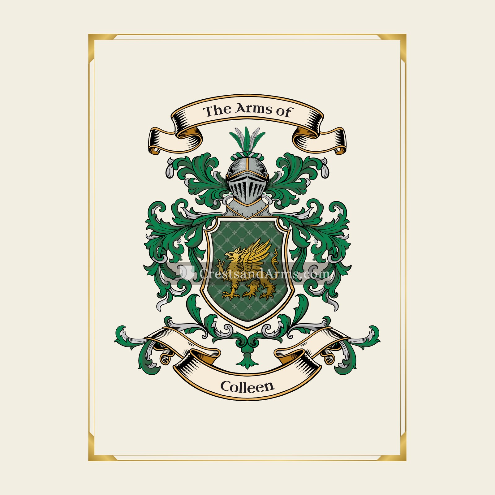 With gold border