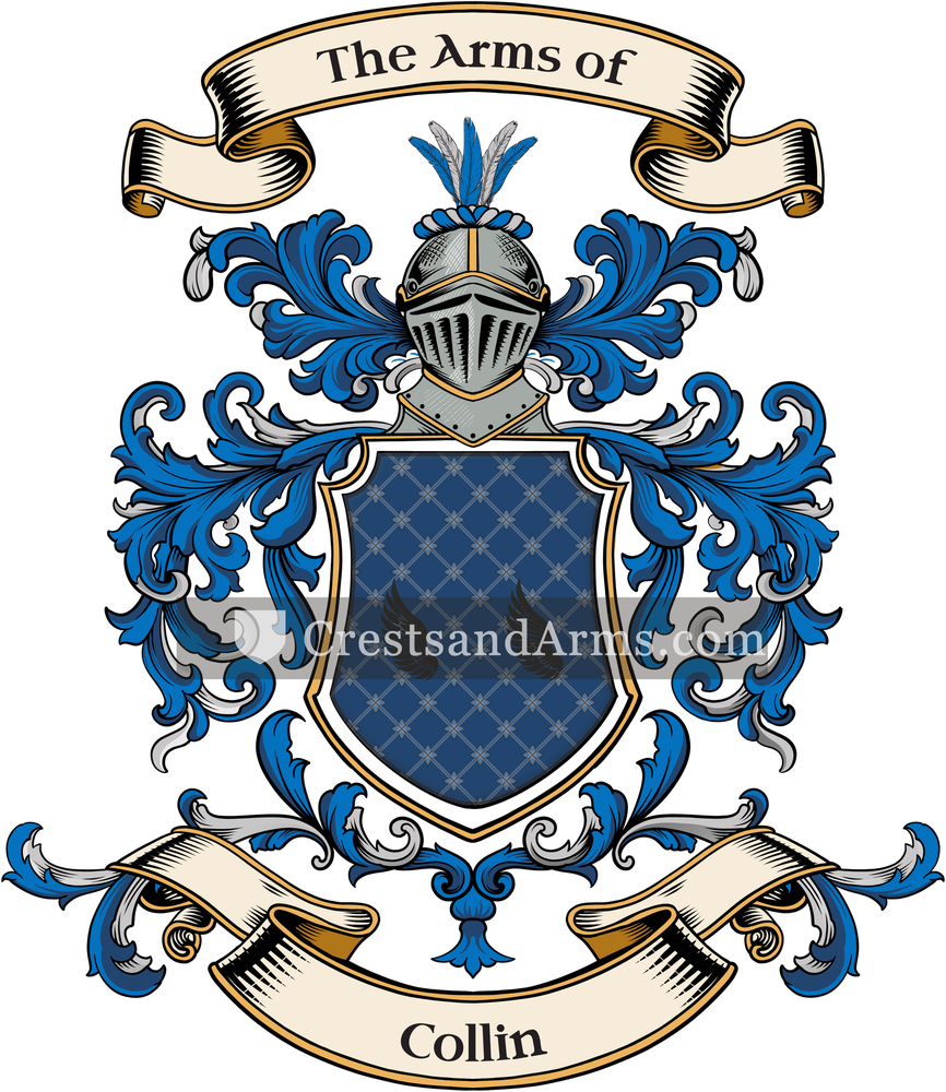 The Collin coat of arms, drawn from the recorded blazon