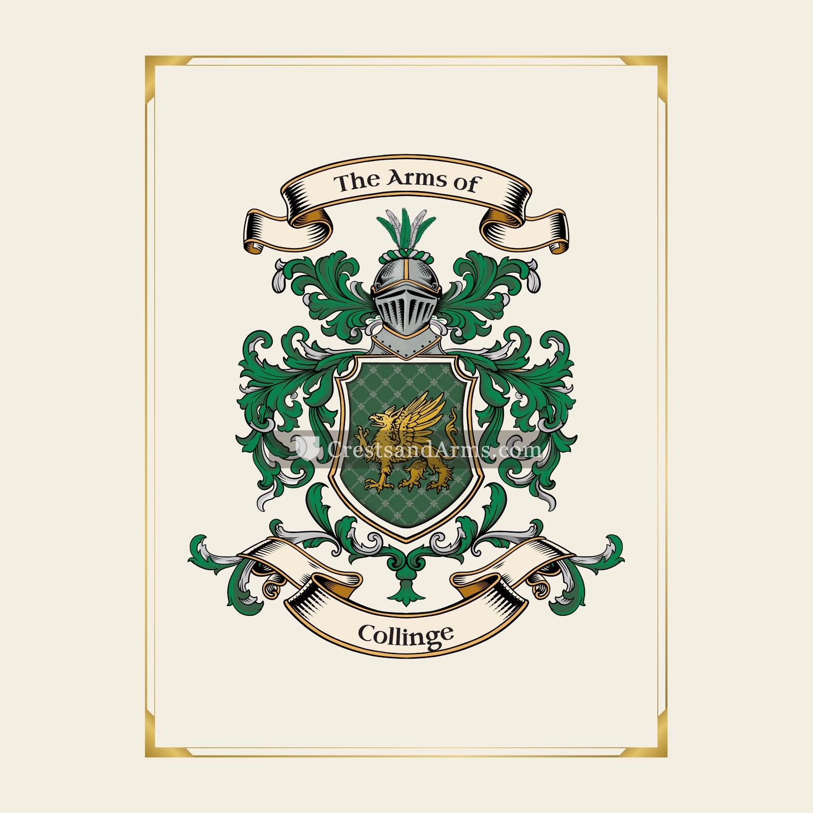 With gold border