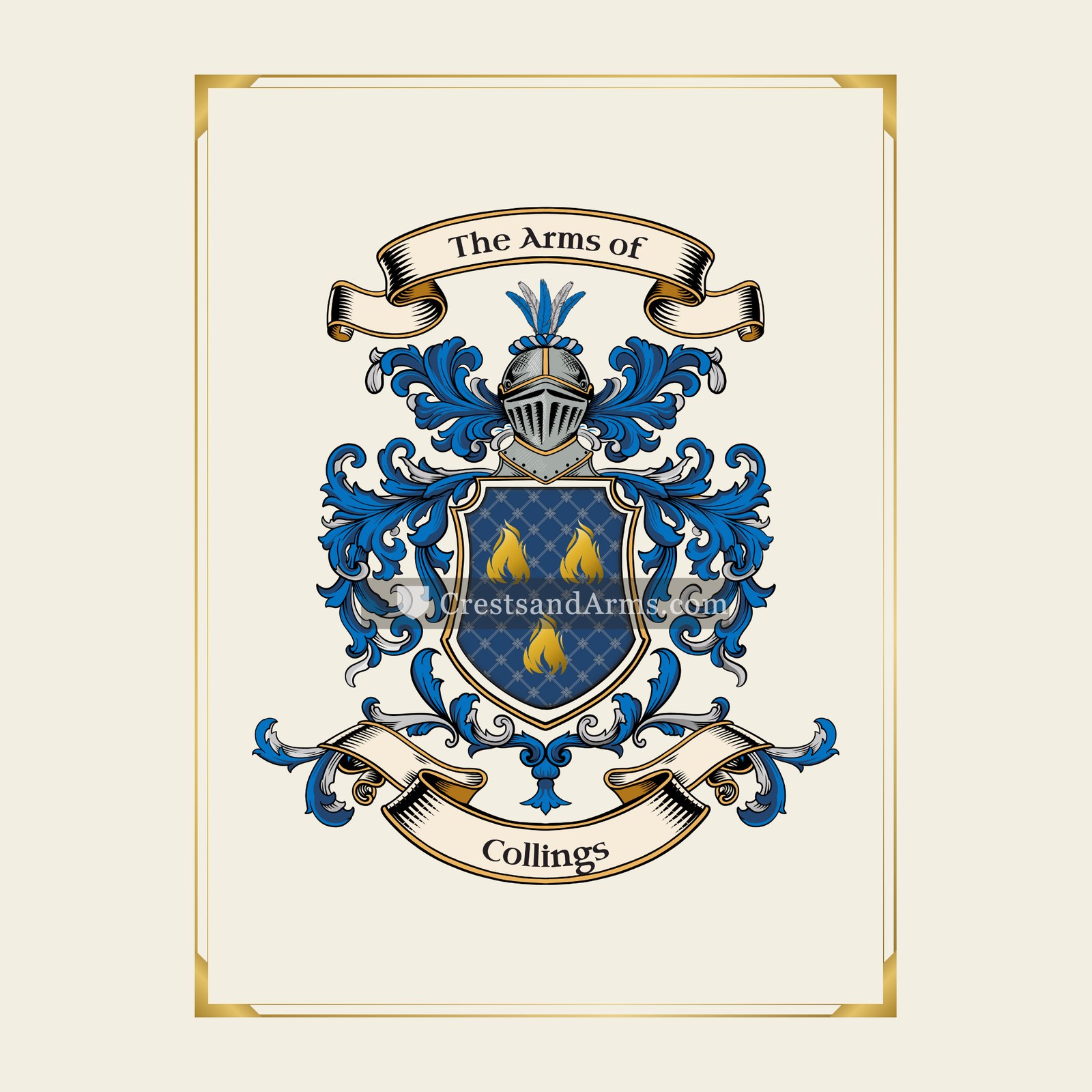 With gold border