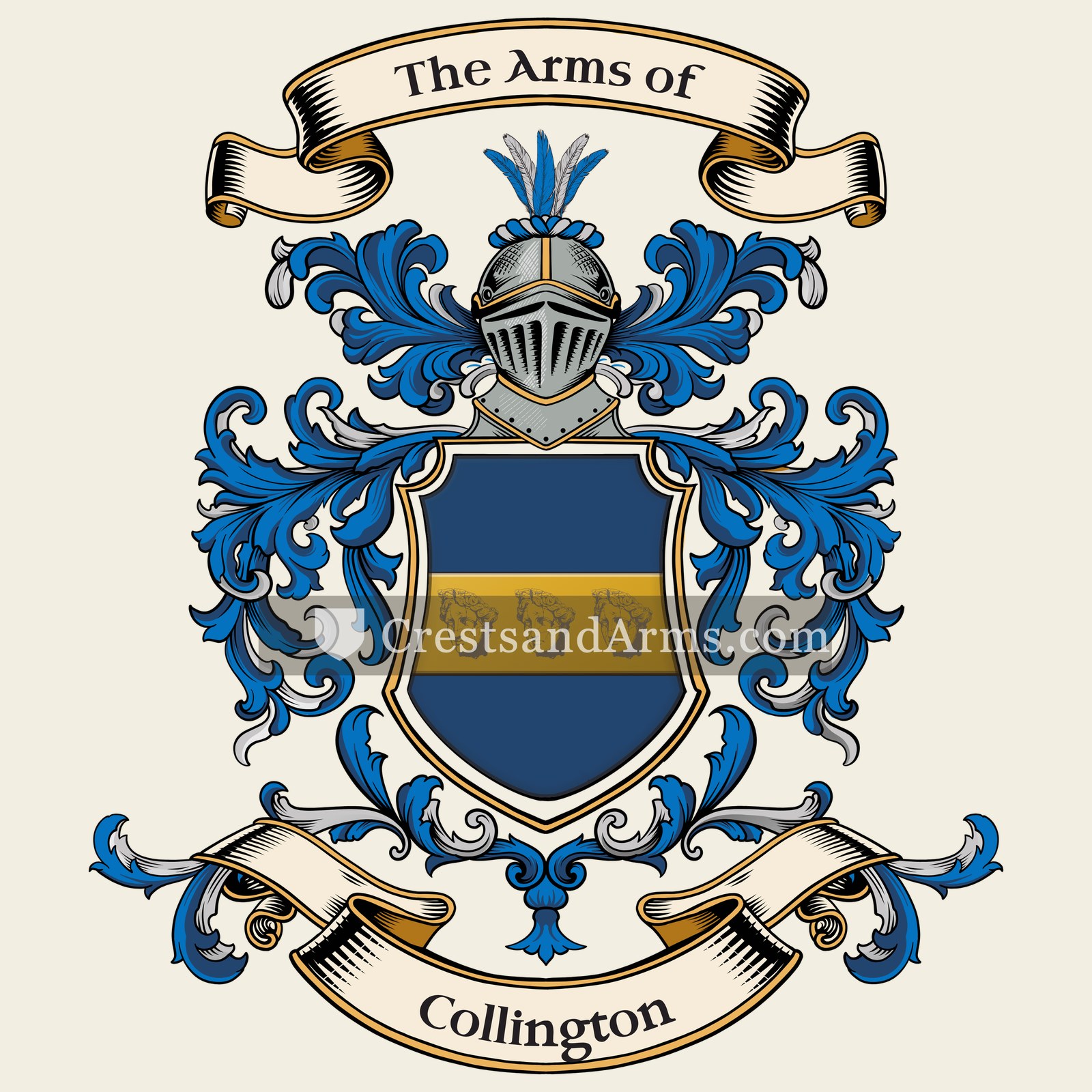 The Collington coat of arms, drawn from the recorded blazon