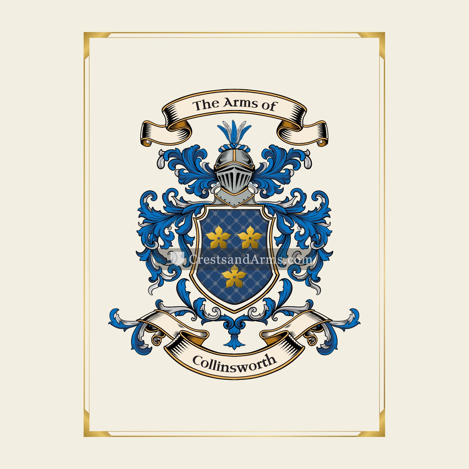 With gold border