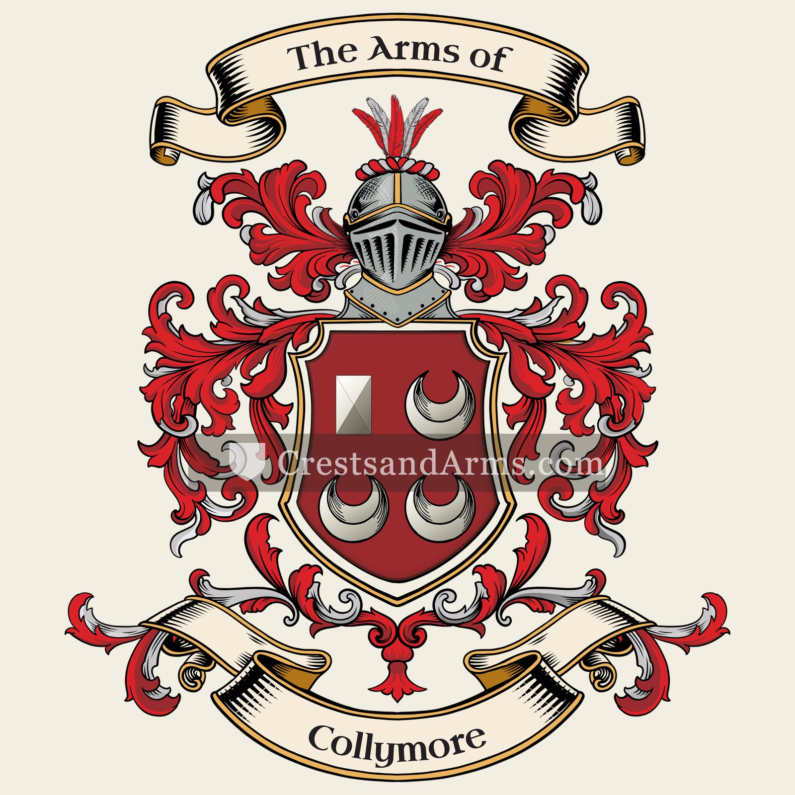 The Collymore coat of arms, drawn from the recorded blazon