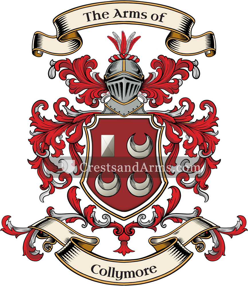 The Collymore coat of arms, drawn from the recorded blazon
