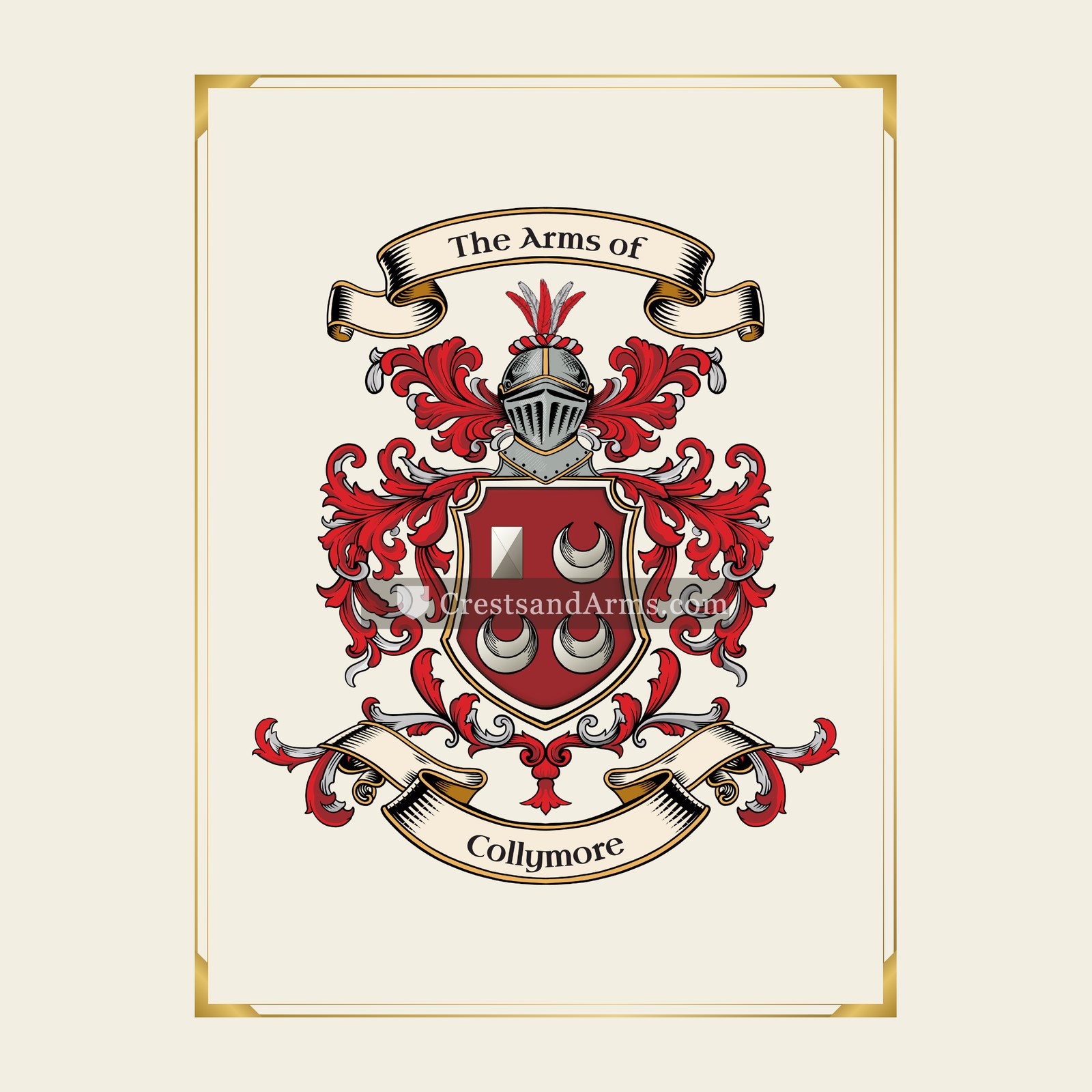 With gold border