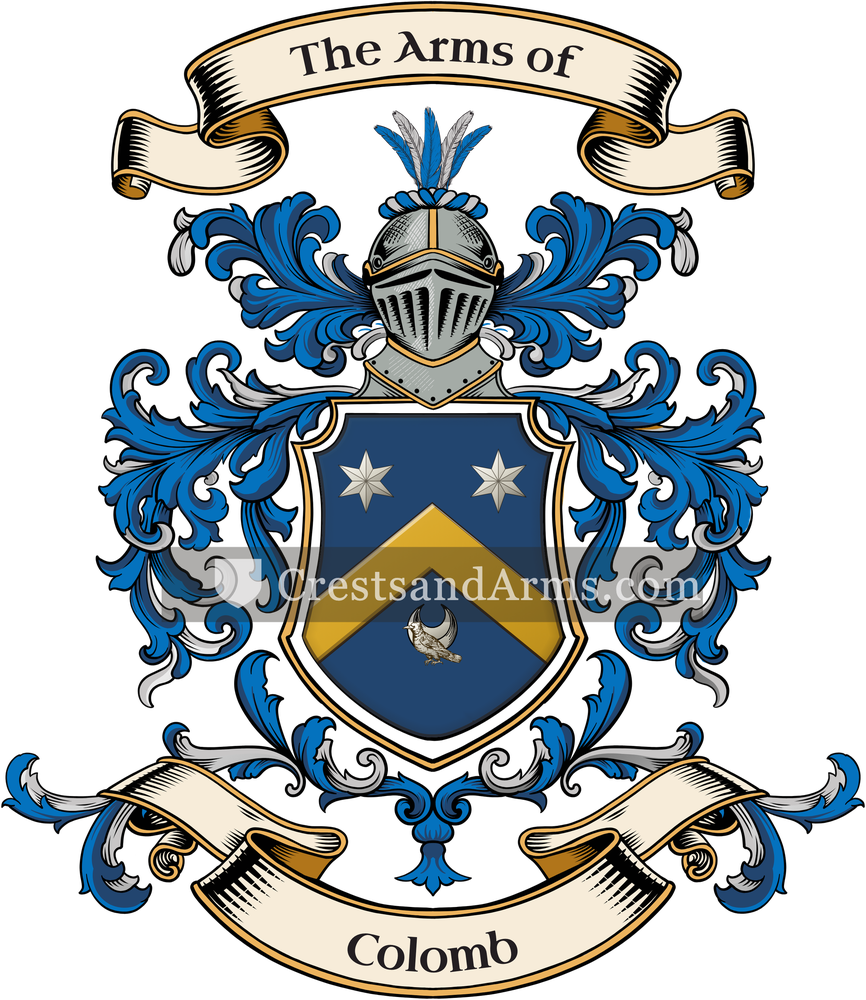 The Colomb coat of arms, drawn from the recorded blazon