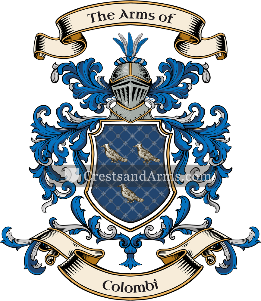 The Colombi coat of arms, drawn from the recorded blazon