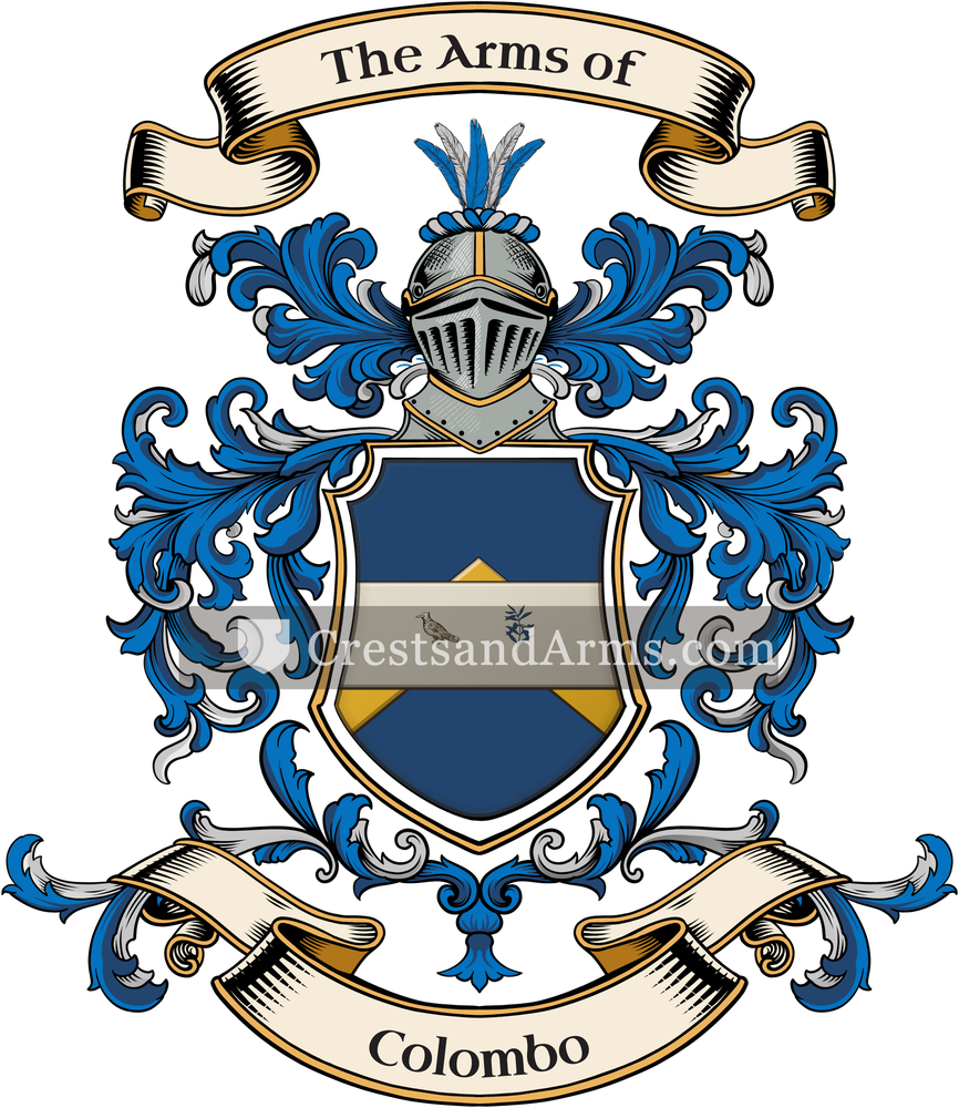The Colombo coat of arms, drawn from the recorded blazon