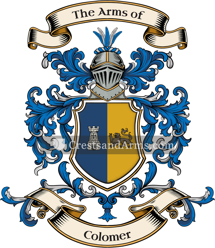 The Colomer coat of arms, drawn from the recorded blazon