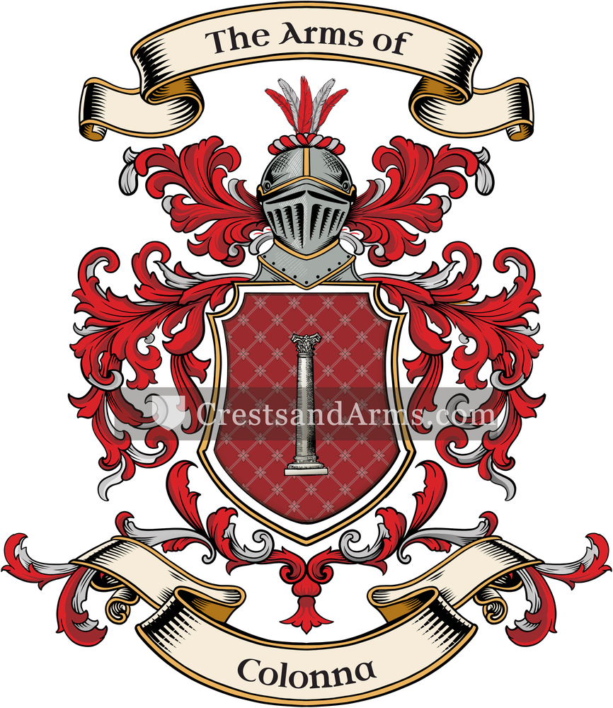 The Colonna coat of arms, drawn from the recorded blazon