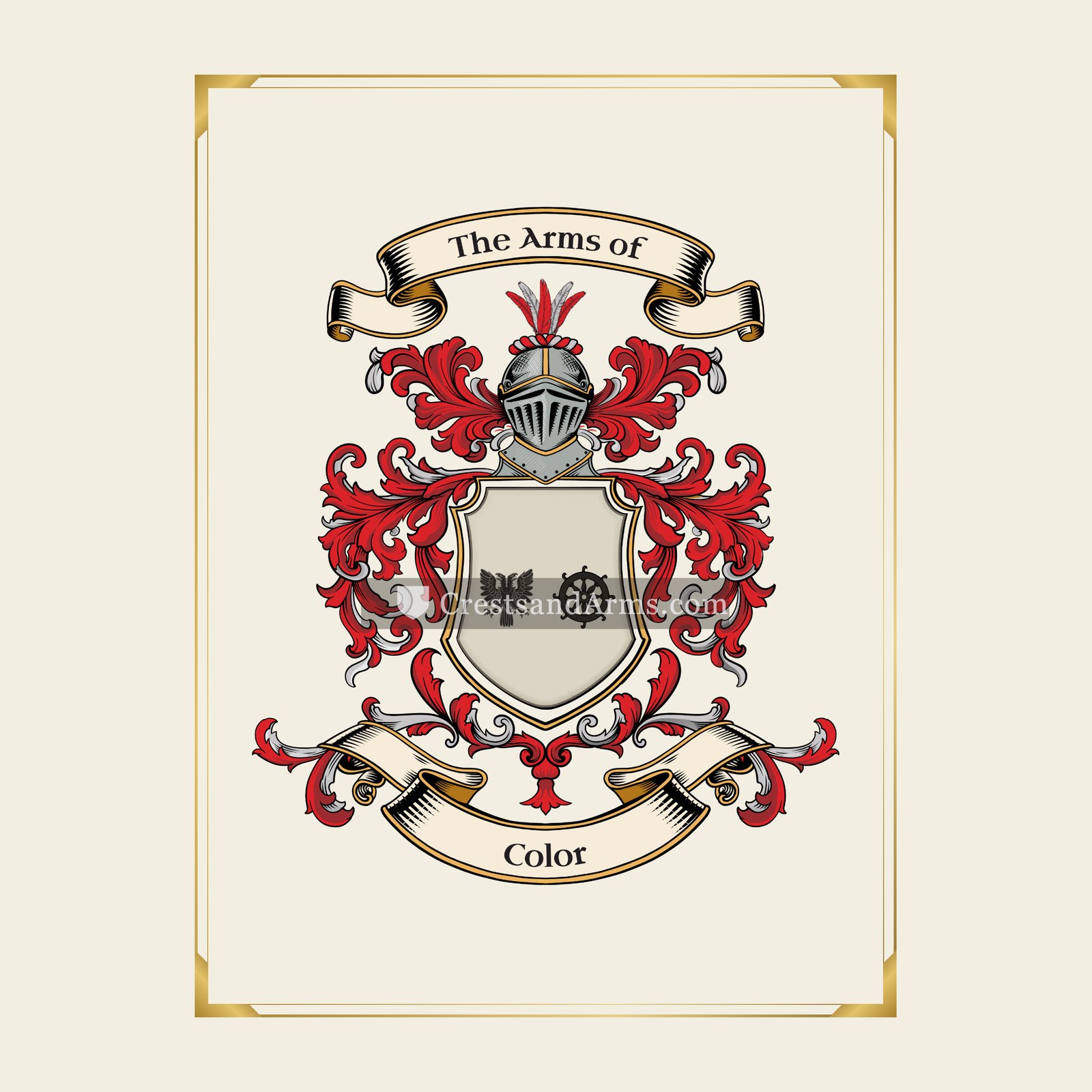 With gold border