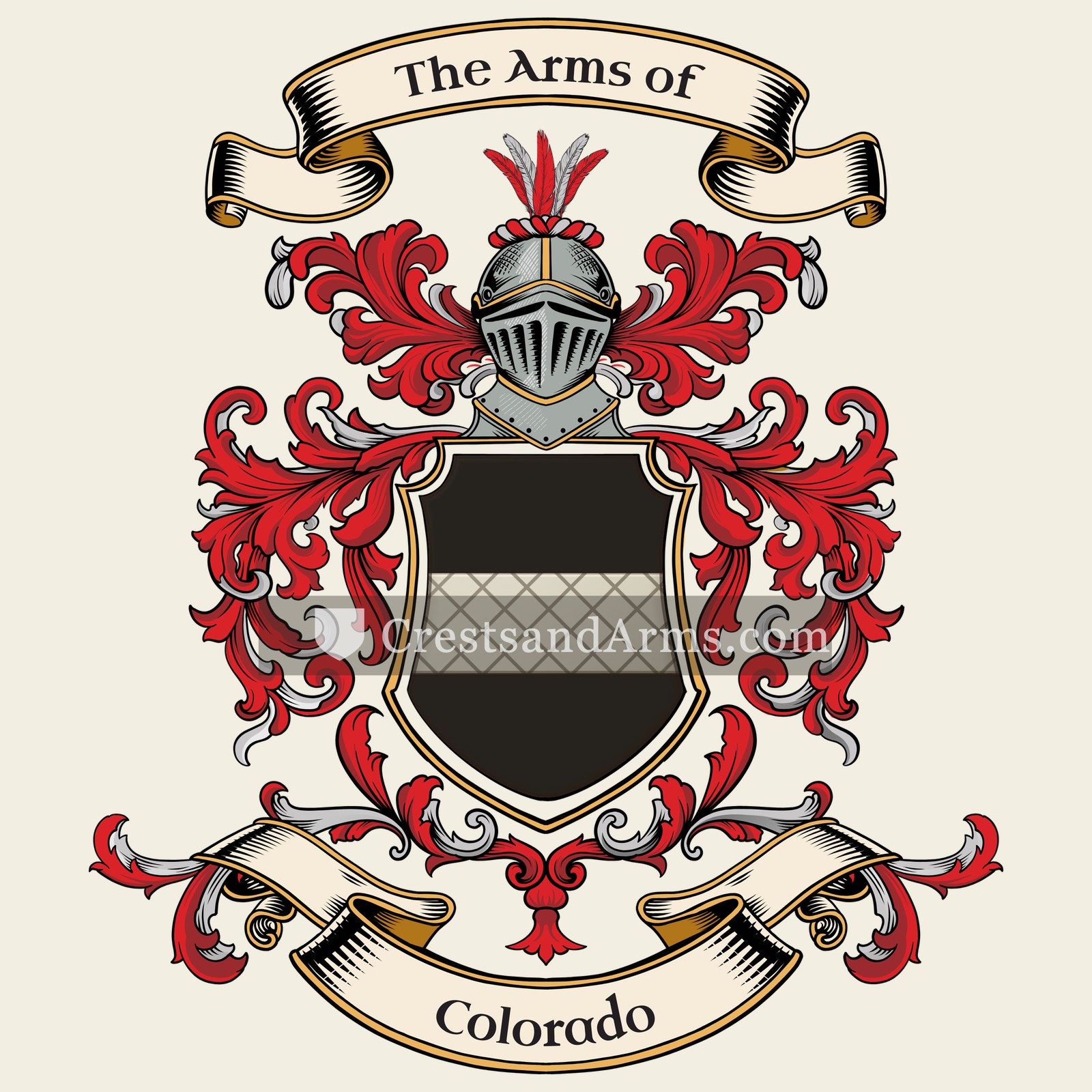 The Colorado coat of arms, drawn from the recorded blazon