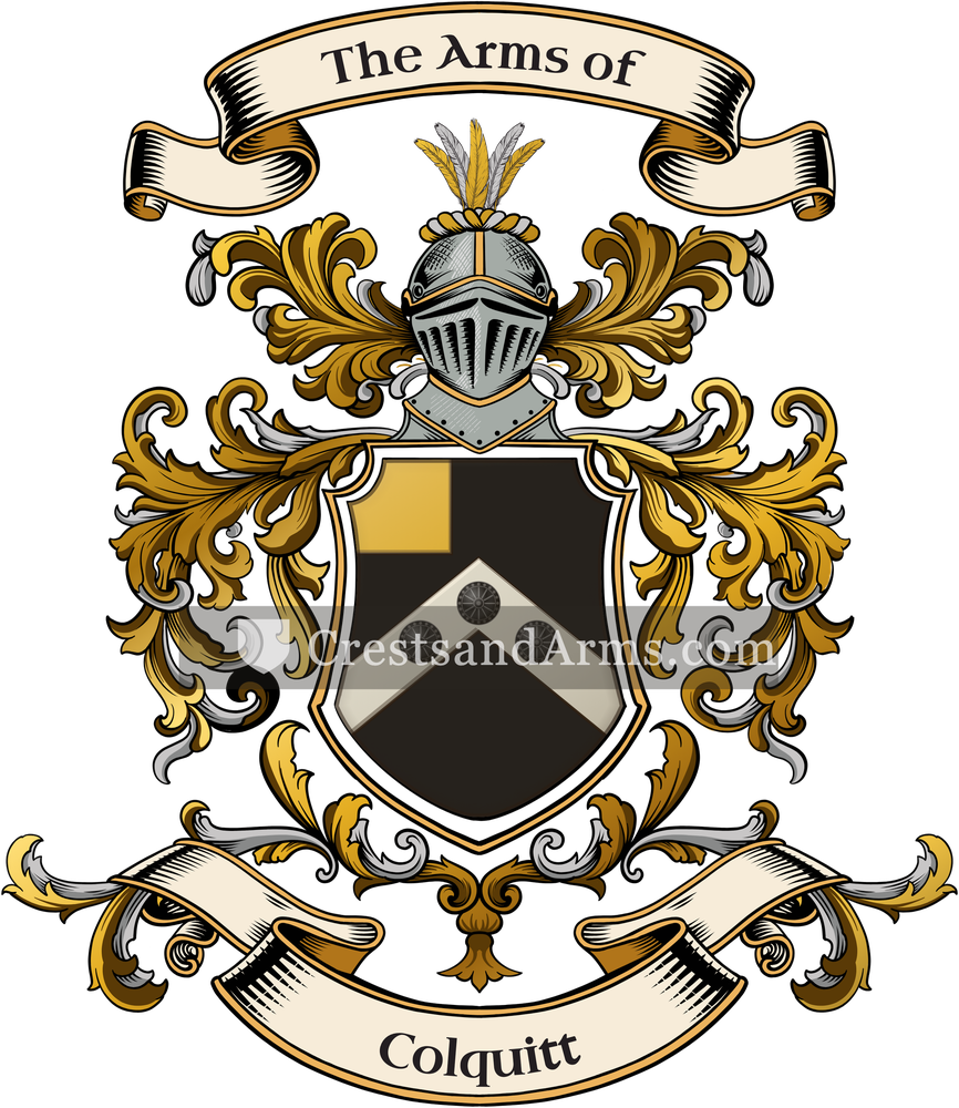 The Colquitt coat of arms, drawn from the recorded blazon
