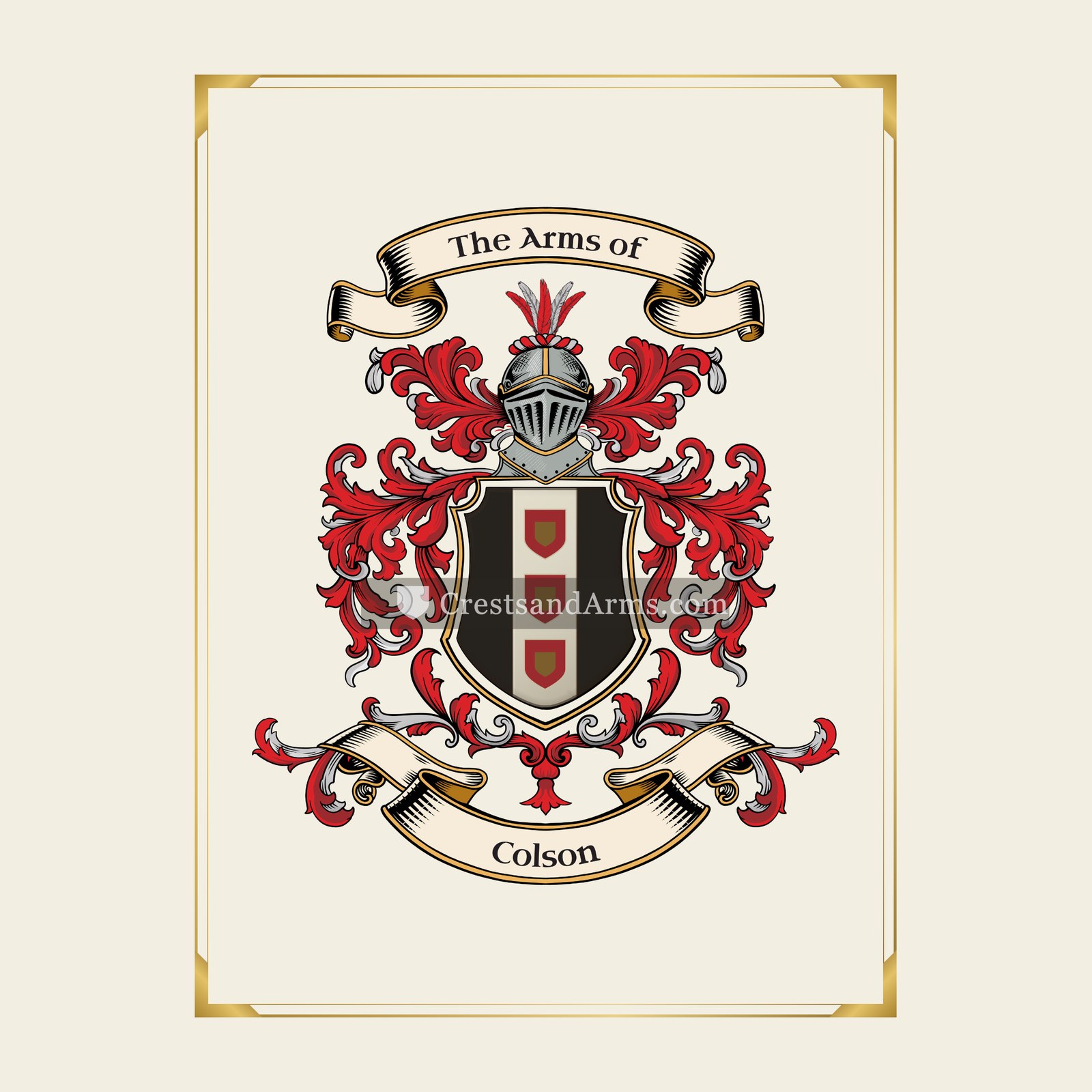 With gold border