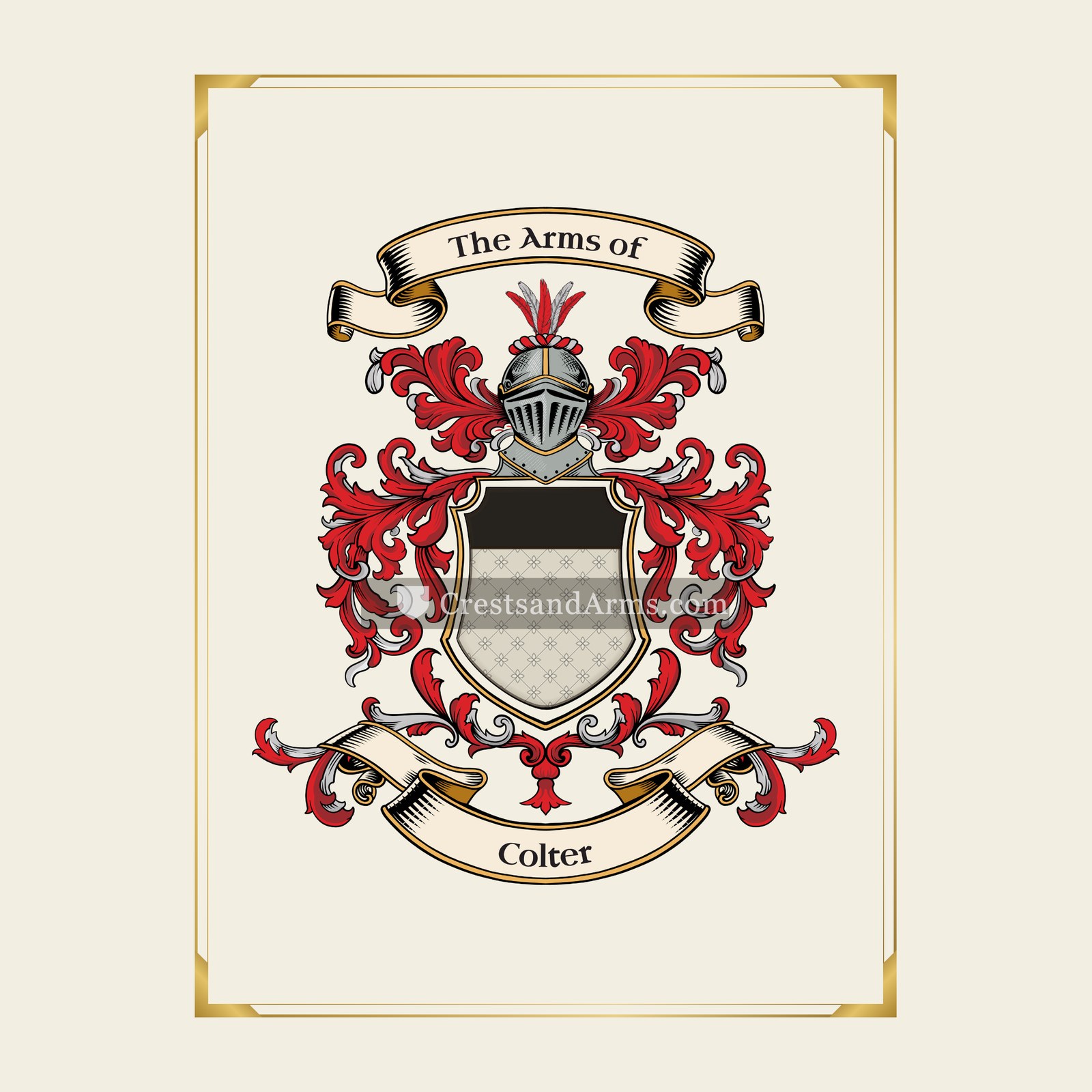 With gold border