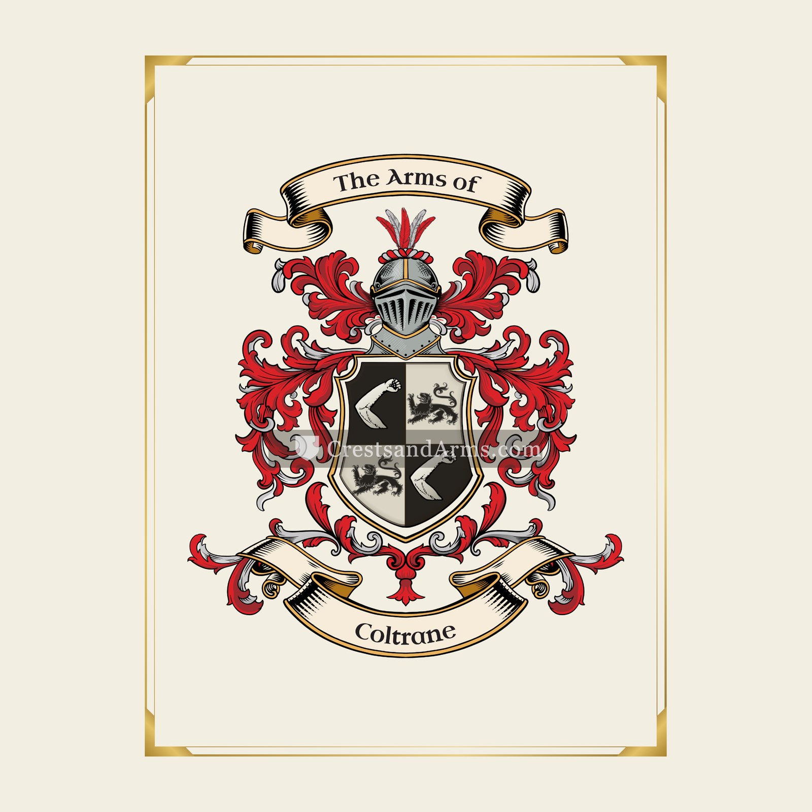 With gold border